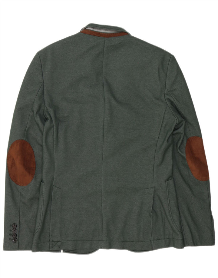 Zara Herren 2-Knopf-Blazerjacke UK 38 Mittelgrün