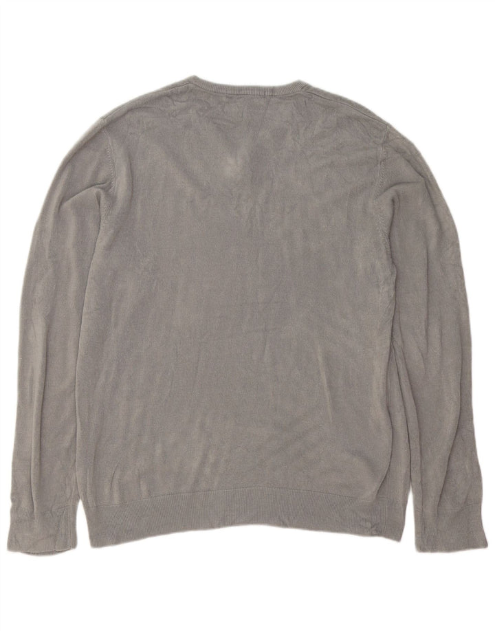 Marks & Spencer Herren-Pullover mit V-Ausschnitt, groß, Acryl, Grau