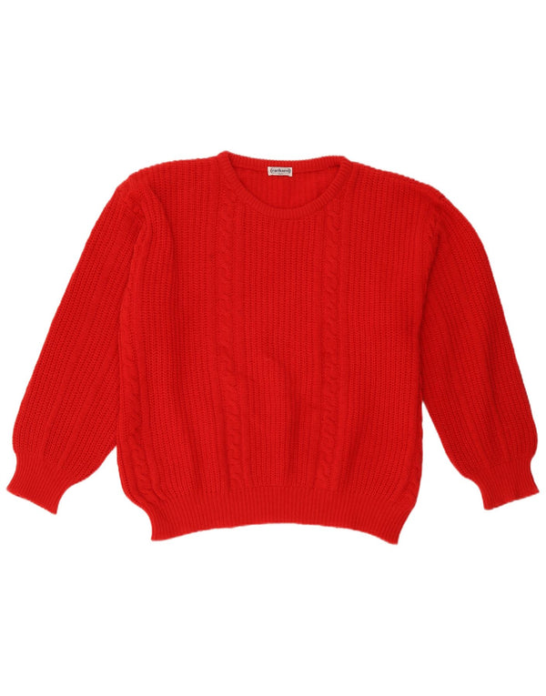 Cacharel Damen-Pullover mit U-Boot-Ausschnitt, UK 18, XL, rote Wolle