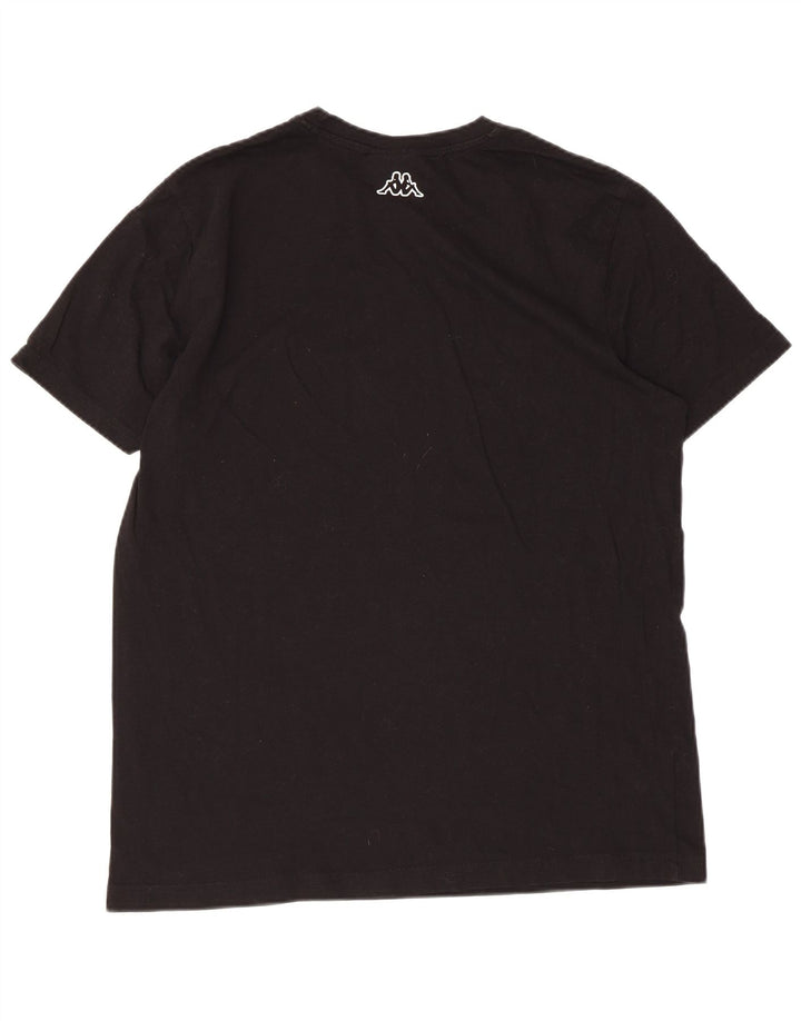 Kappa Damen Grafik T-Shirt Top UK 16 Large Schwarz