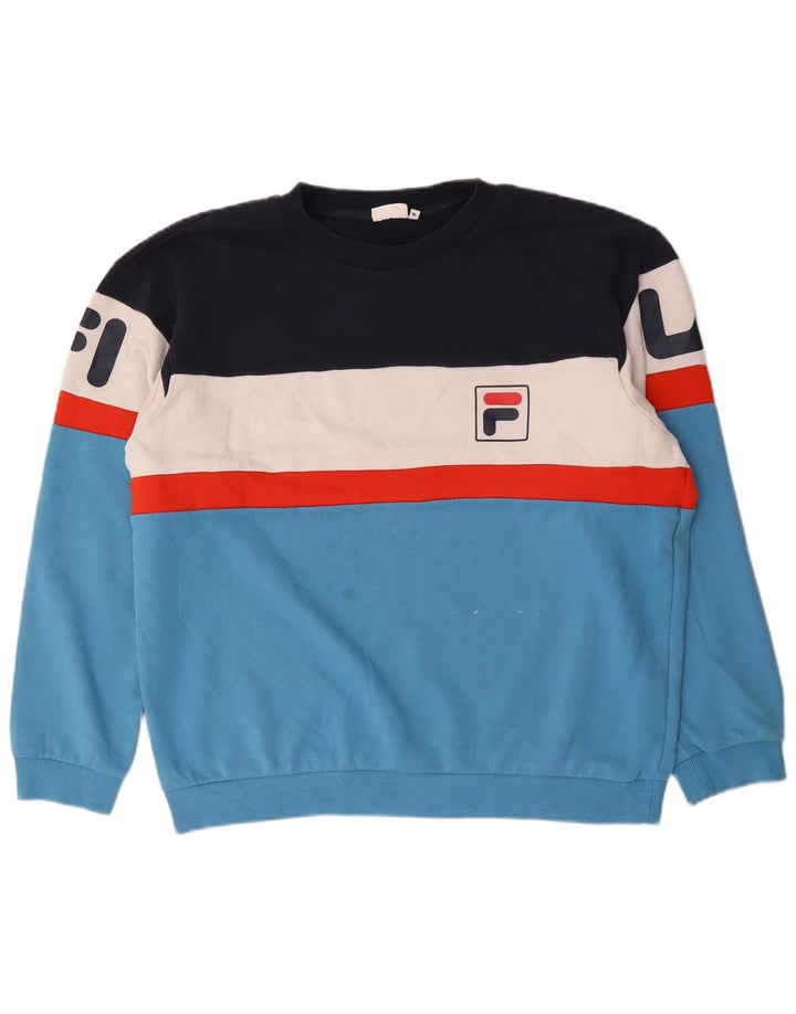 Fila Herren Grafik-Sweatshirt-Pullover XL, mehrfarbig, Colourblock-Baumwolle