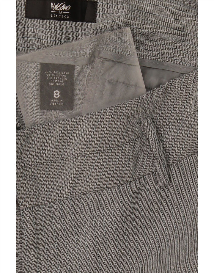 MOSSIMO Womens Stretch Suit Trousers US 8 Medium W32 L32 Grey Pinstripe Vintage Mossimo and Second-Hand Mossimo from Messina Hembry 