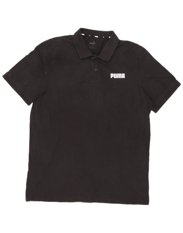 PUMA Herren-Poloshirt, groß, schwarze Baumwolle