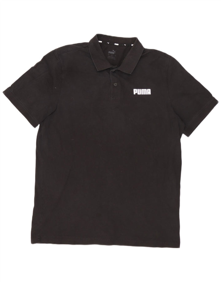 PUMA Herren-Poloshirt, groß, schwarze Baumwolle