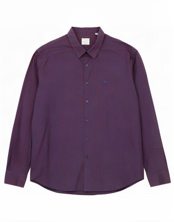 Dockers Herrenhemd XL Marineblaue Nadelstreifen-Baumwolle
