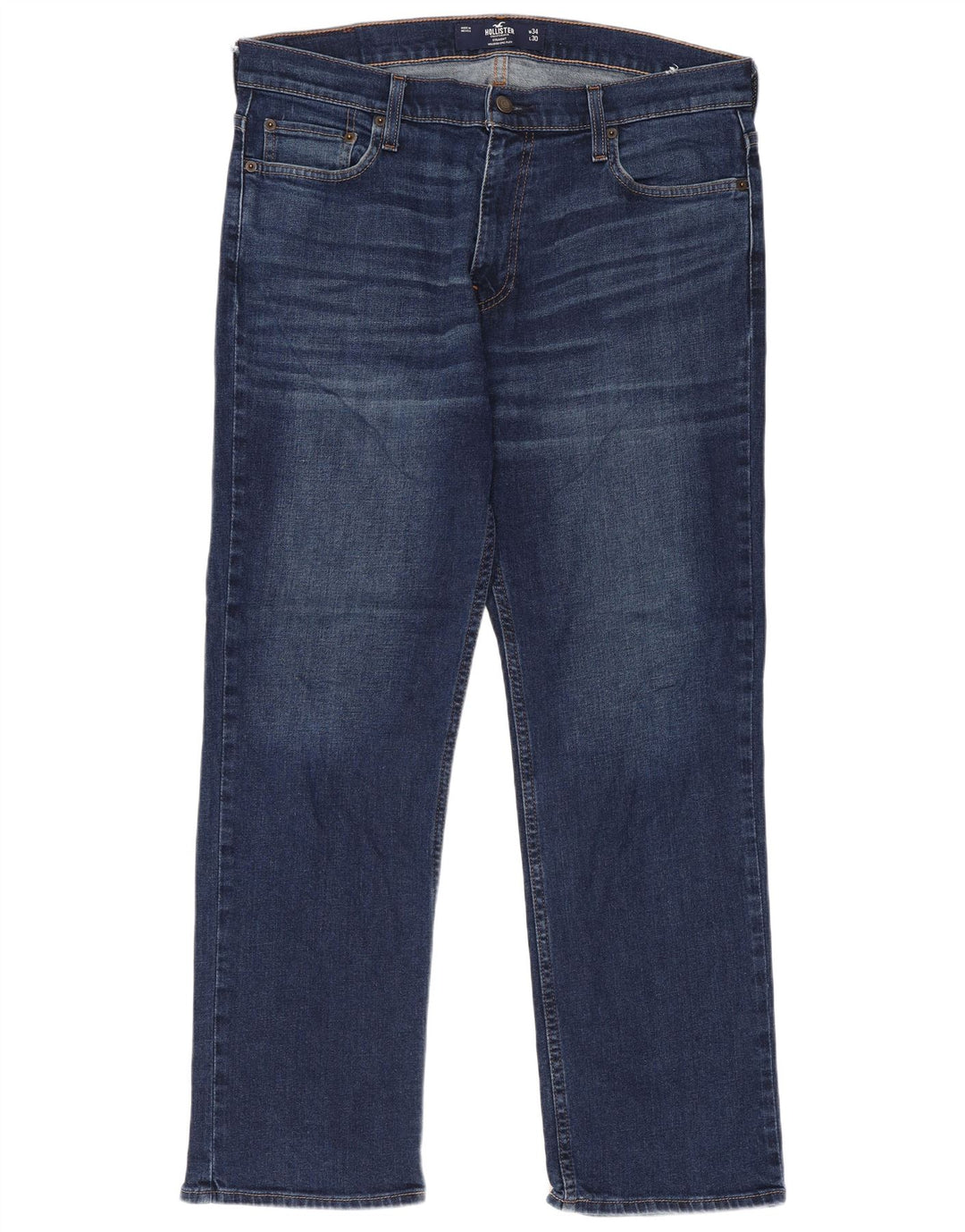 Hollister Herren Flex Straight Jeans W34 L30 Blau