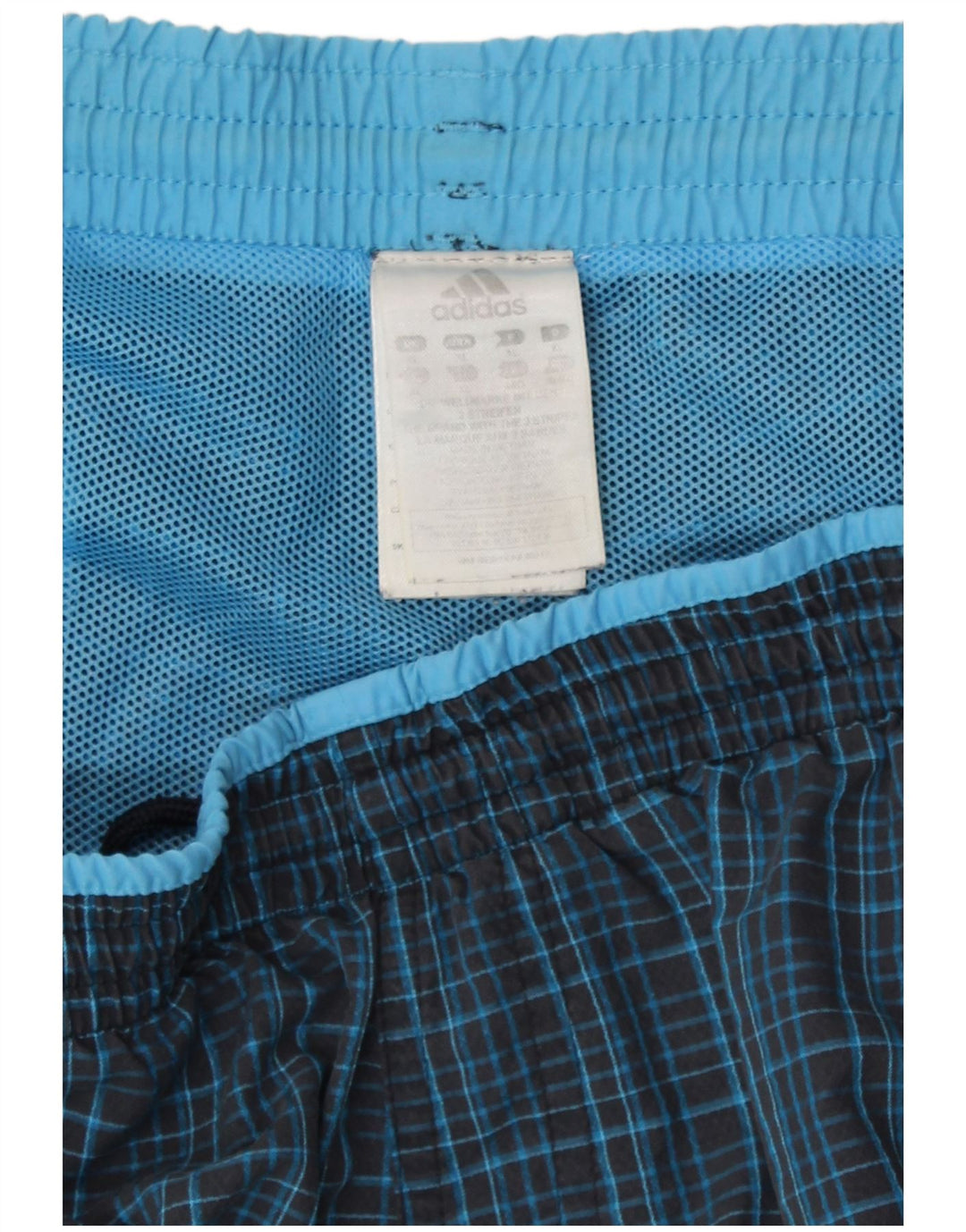 Adidas Herren Badeshorts XL Marineblau kariert Polyamid