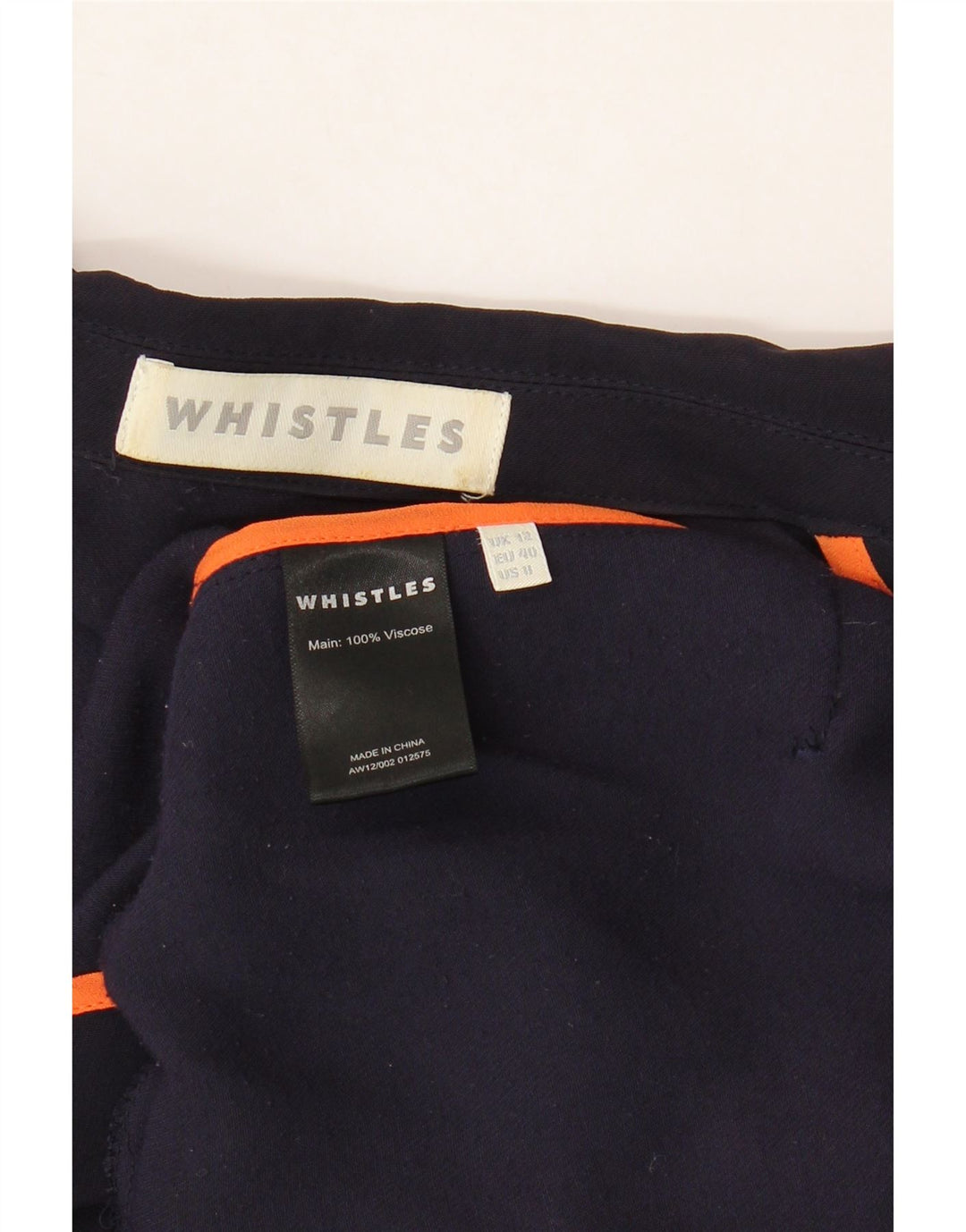WHISTLES Offene Damen-Blazerjacke UK 12 Mittelmarineblaue Viskose