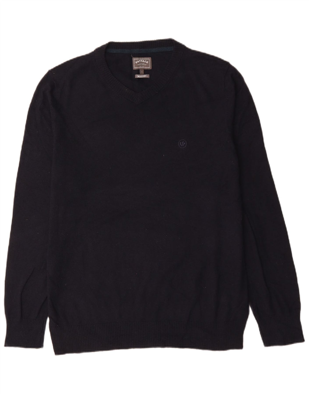 Fat Face Herren-Pullover mit V-Ausschnitt, groß, marineblau, Baumwolle