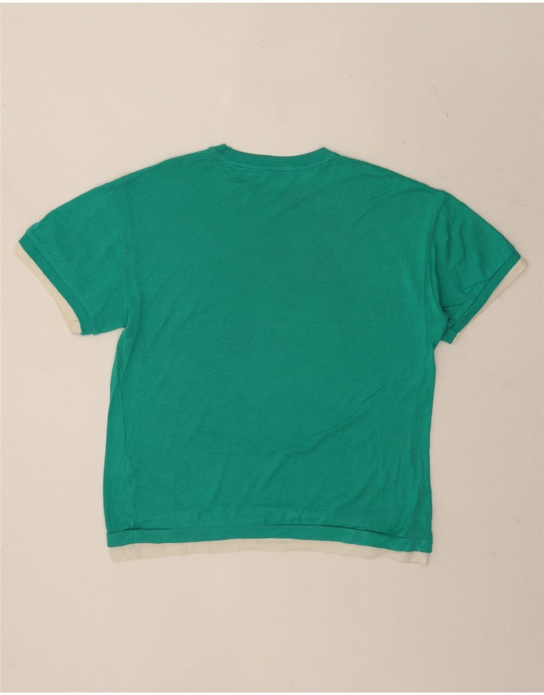 Zara Herren T-Shirt Top Small Grün Colourblock Baumwolle
