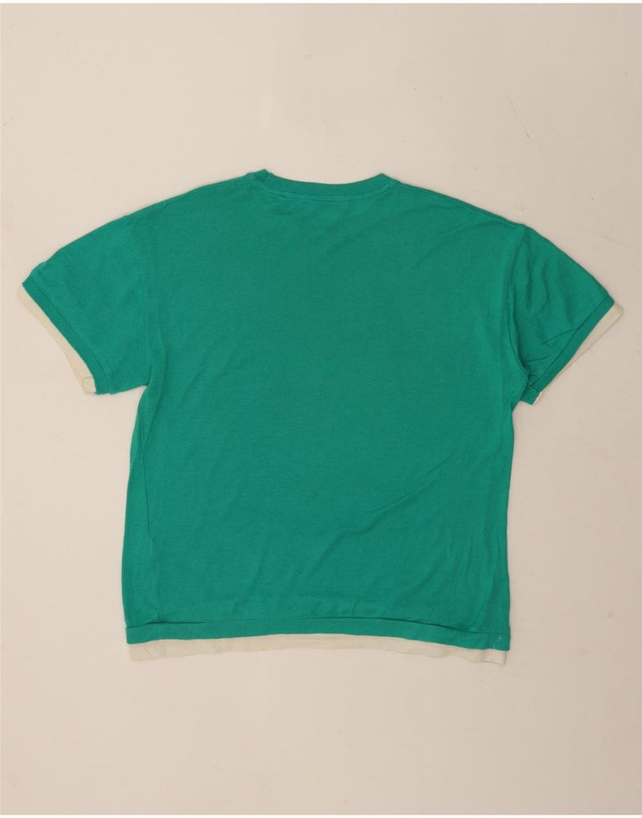 Zara Herren T-Shirt Top Small Grün Colourblock Baumwolle