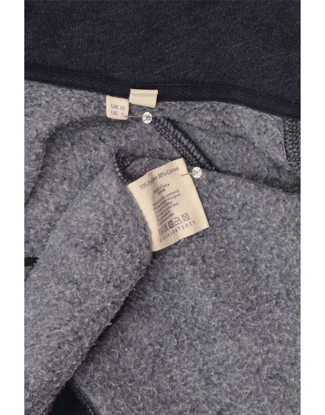 Jack Wills Damen-Pullover mit Kapuze, übergroß, mit Reißverschluss, Gr. 10, Marineblau
