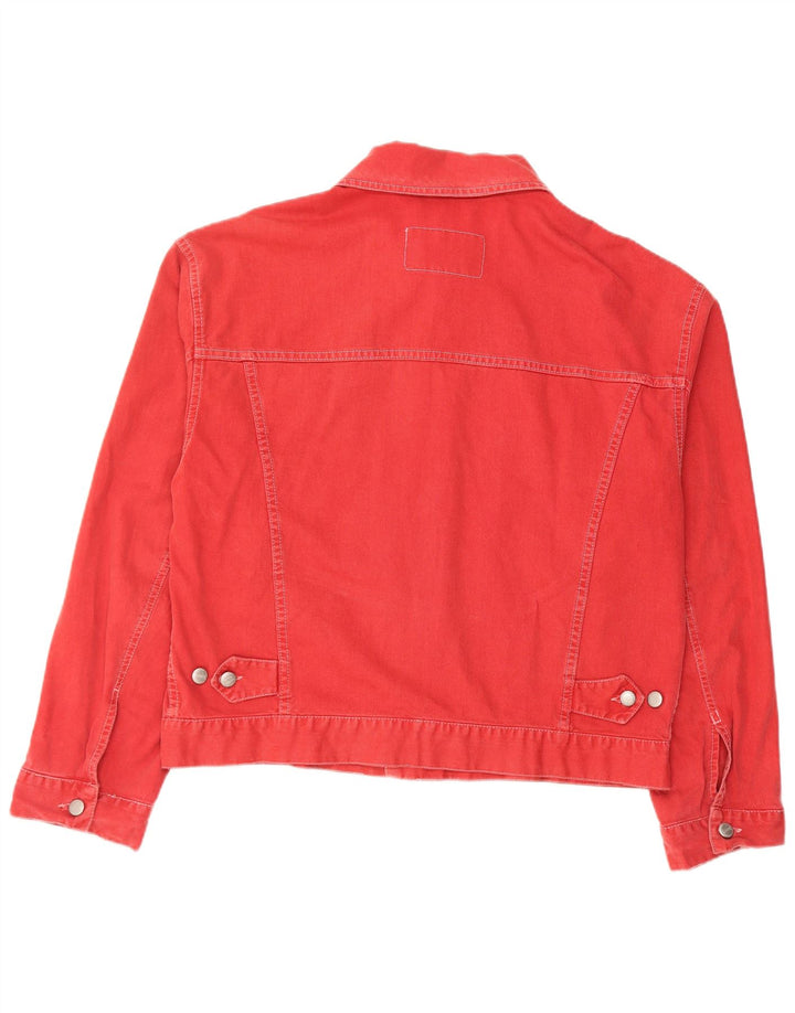 Sisley Herren Jeansjacke UK 38 Mittelrote Baumwolle