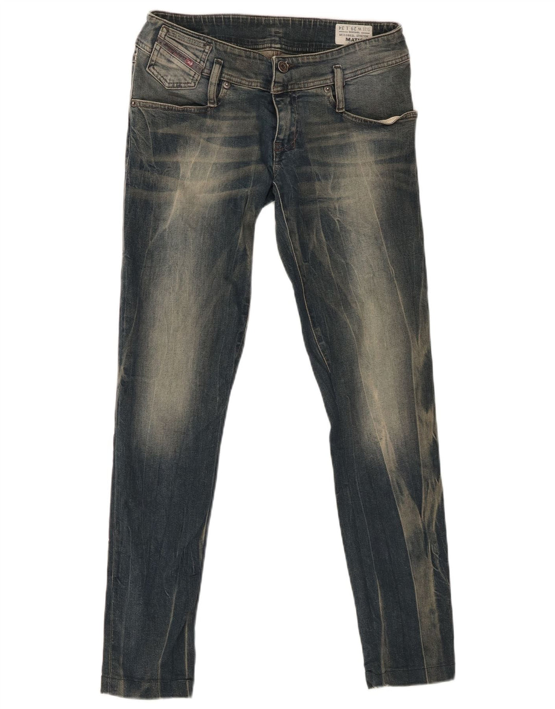DIESEL Damen Matic Acid Wash Slim Tapered Jeans W29 L29 Blaue Baumwolle