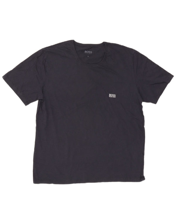 Hugo Boss Herren T-Shirt Top XL Marineblau Baumwolle