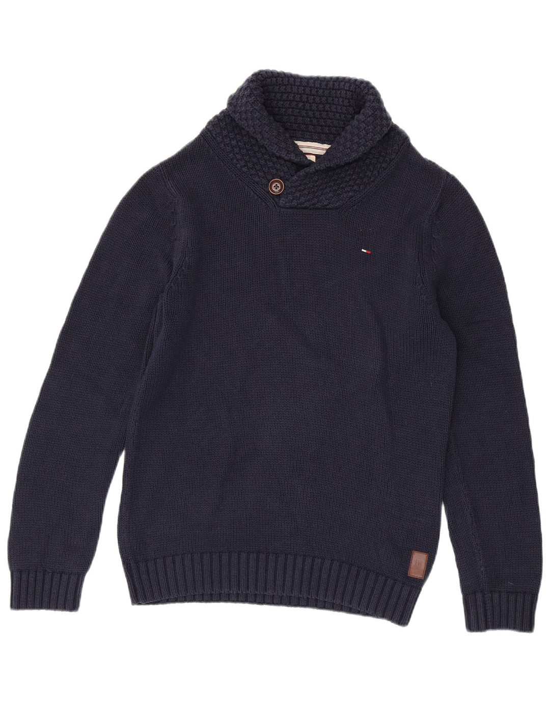 Tommy Hilfiger Herren-Pullover mit Schalkragen, mittleres Marineblau