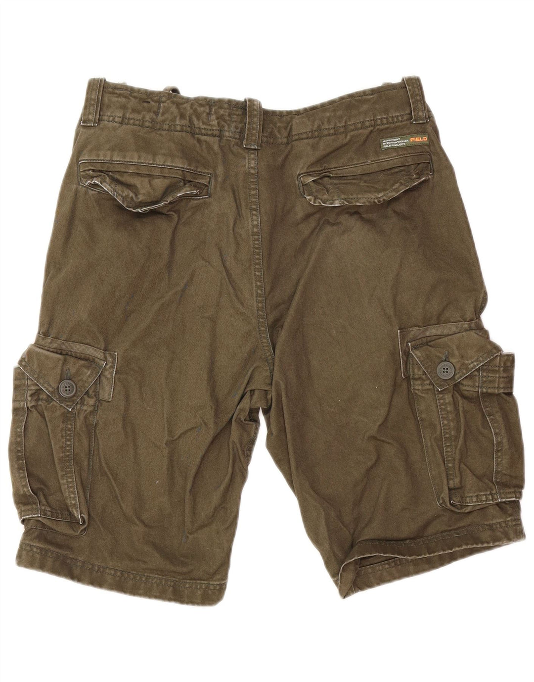 SUPERDRY Herren-Cargoshorts W32, mittlere Khaki-Baumwolle