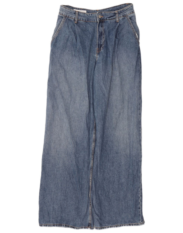 Zara Damen High Rise Wide Leg Jeans EU 38 Small W28 L31 Blaue Baumwolle