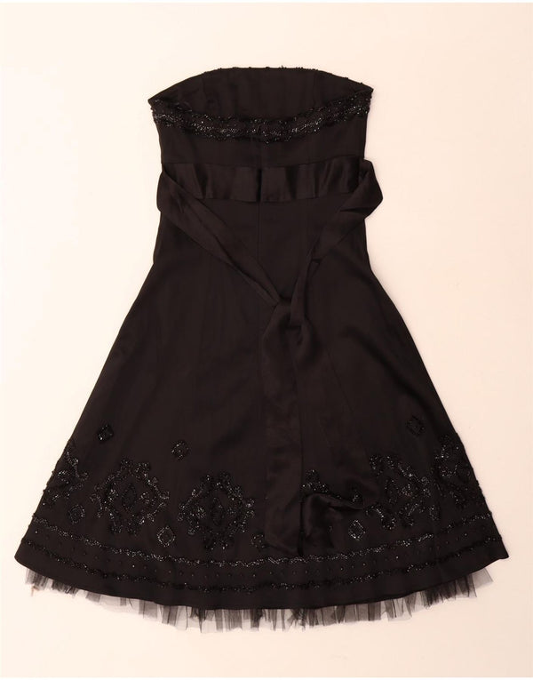 Warehouse Trägerloses Damenkleid, Größe S, Schwarz, Acetat