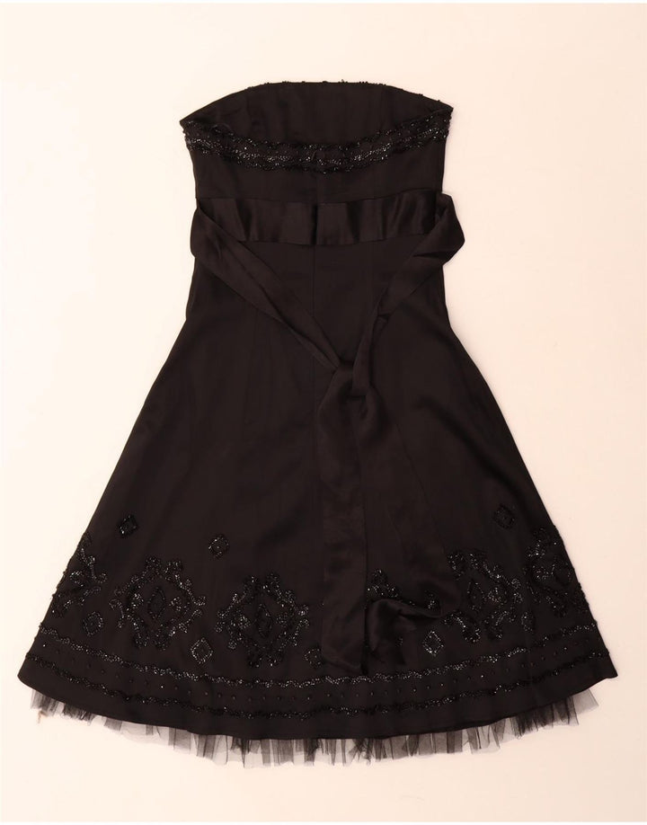 Warehouse Trägerloses Damenkleid, Größe S, Schwarz, Acetat