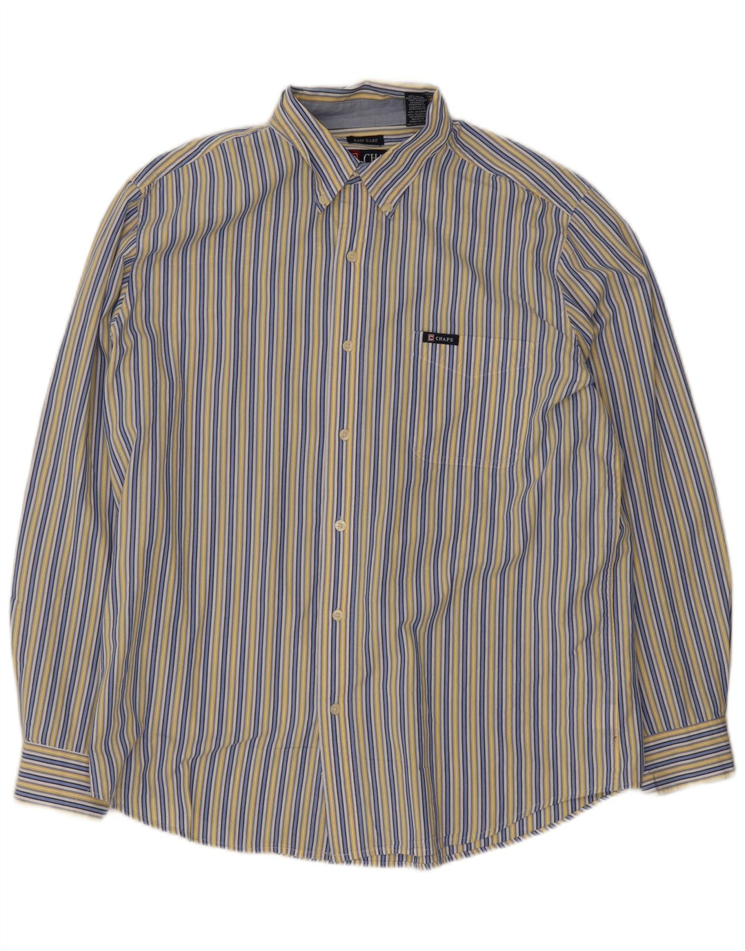 Chaps Herren-Hemd mit normaler Passform, groß, blau gestreift, Baumwolle