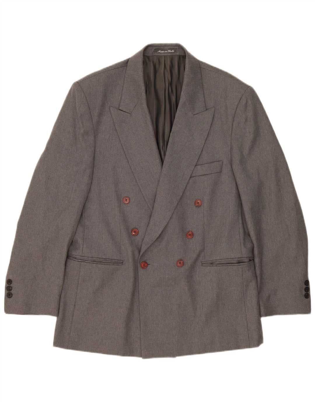 Mirage Herren Zweireiher Blazer Jacke IT 52 XL Graue Merinowolle