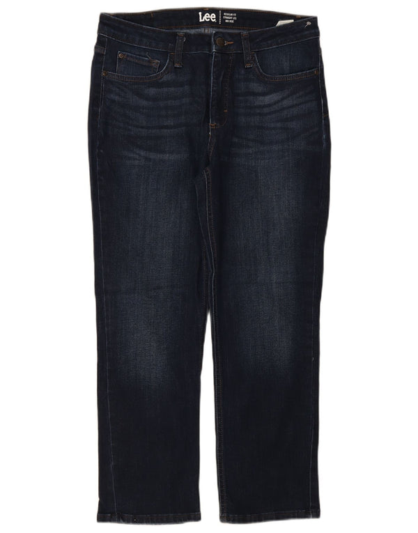 Lee Damen Mid Rise Regular Fit Straight Jeans US 2 XS W32 L27 Marineblau