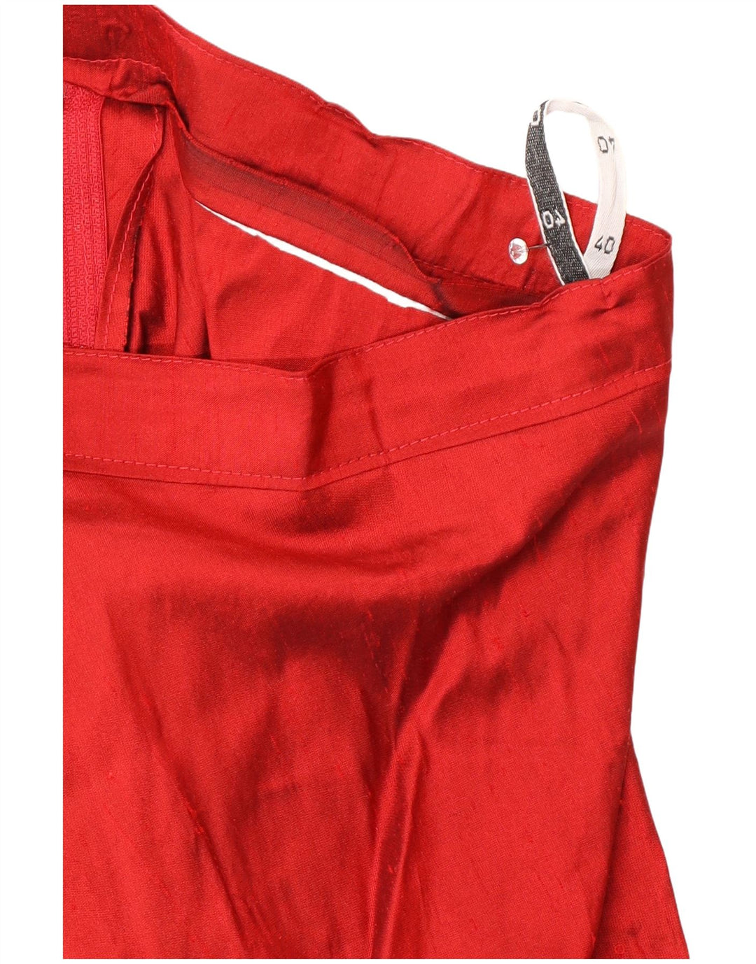 Vintage Damen High Waist Midi Flared Rock IT 40 Small W26 Rot