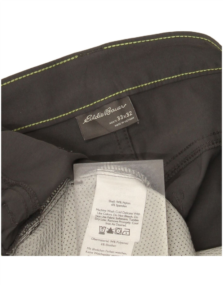 Eddie Bauer Herren gerade Freizeithose W33 L32 graues Nylon