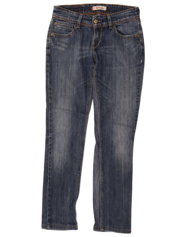 Levi's Damen 571 Slim Jeans W29 L30 Blaue Baumwolle