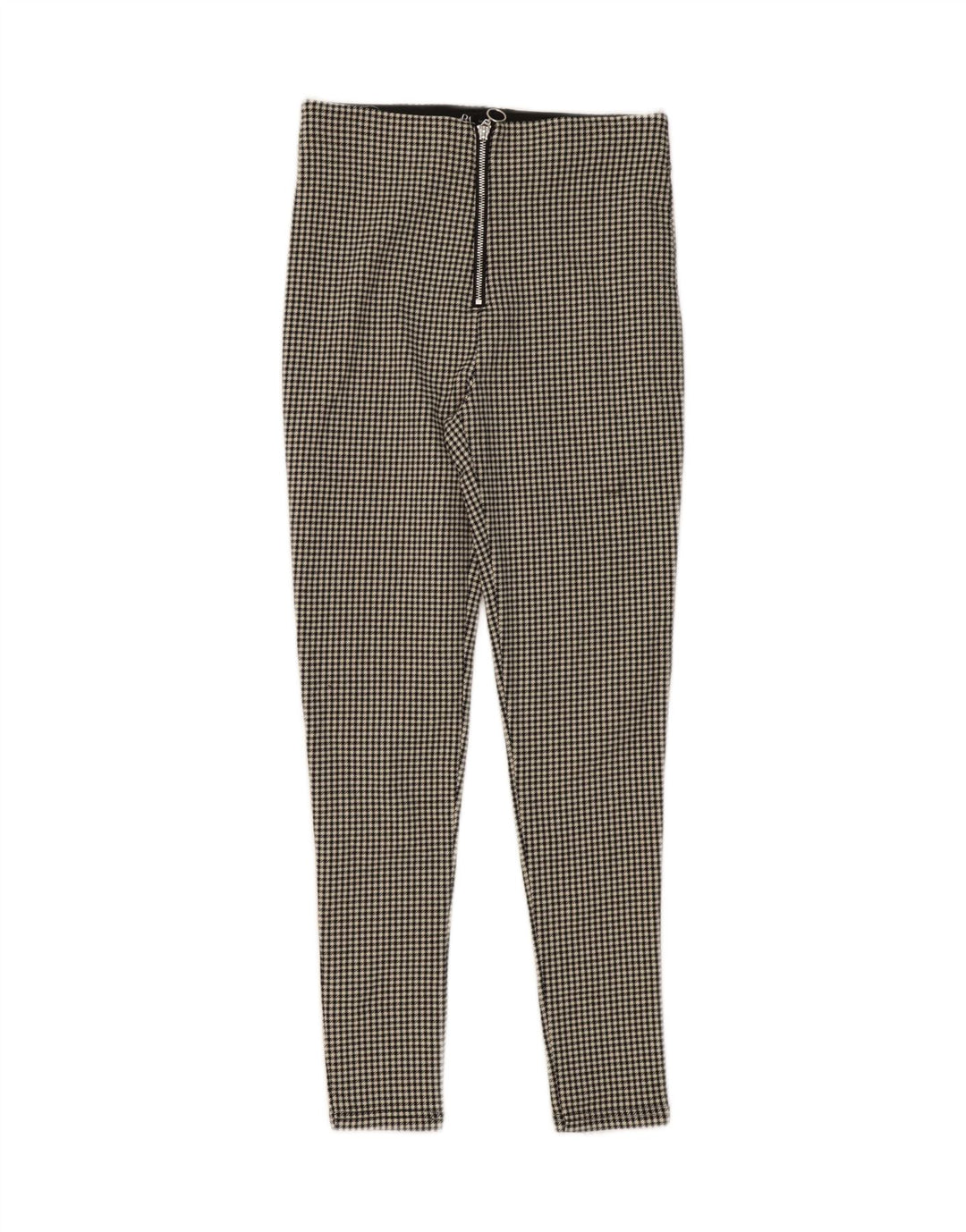 ZARA Womens Slim Casual Trousers Medium W28 L28 Black Houndstooth Viscose Vintage Zara and Second-Hand Zara from Messina Hembry 