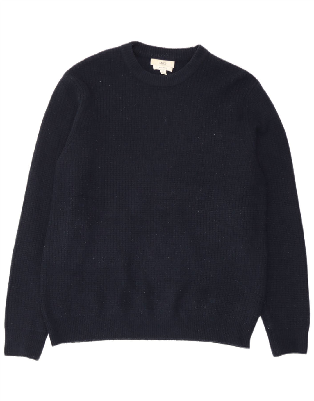 Marks & Spencer Herren-Pullover mit Rundhalsausschnitt, groß, Marineblau, Acryl