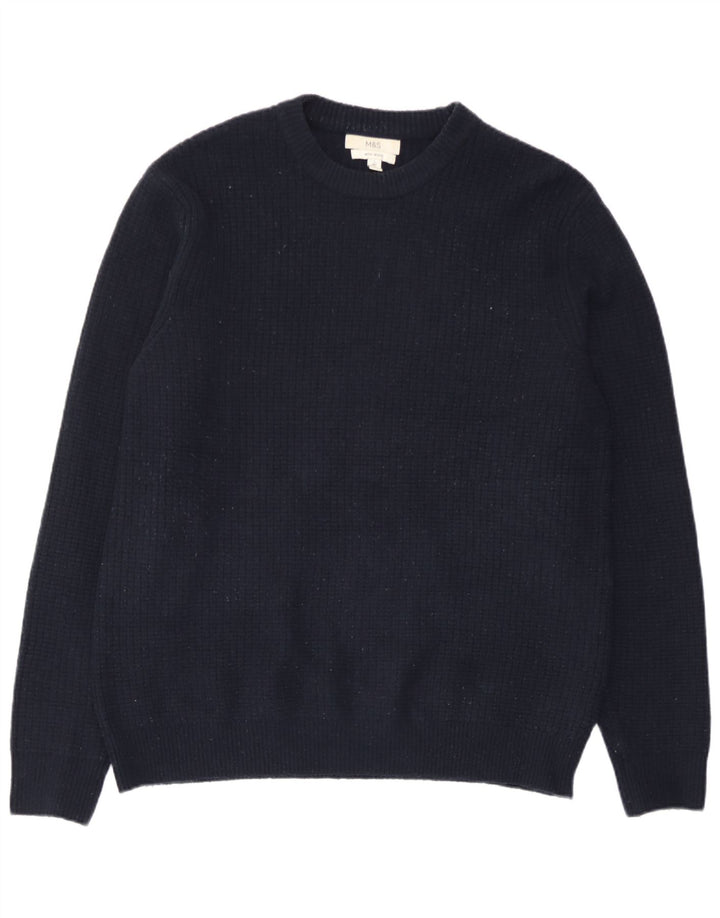 Marks & Spencer Herren-Pullover mit Rundhalsausschnitt, groß, Marineblau, Acryl