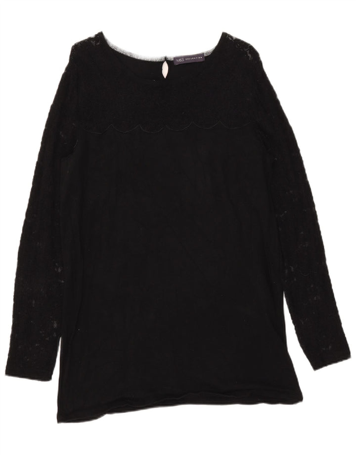Marks & Spencer Damen-Pullover mit Rundhalsausschnitt, Gr. 12, mittelschwarz