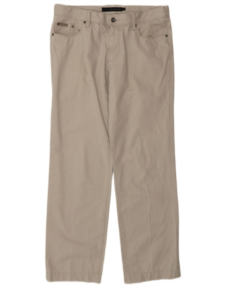 CALVIN KLEIN Gerade Herren-Cargohose W34 L32 Graue Baumwolle