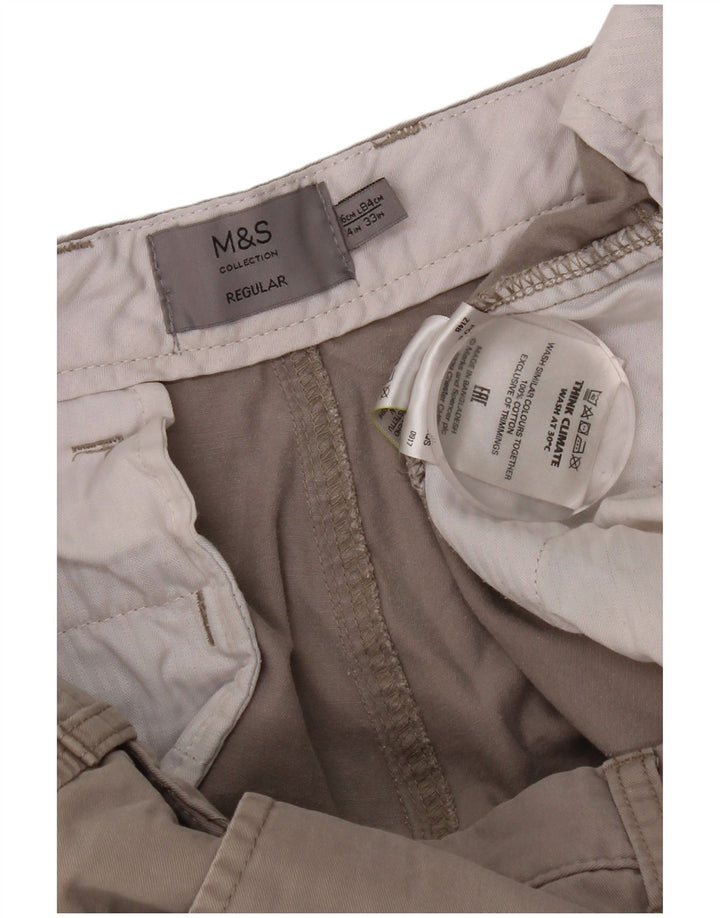 Marks & Spencer Regular Chino-Hose für Damen, W34, L29, Grau, Baumwolle