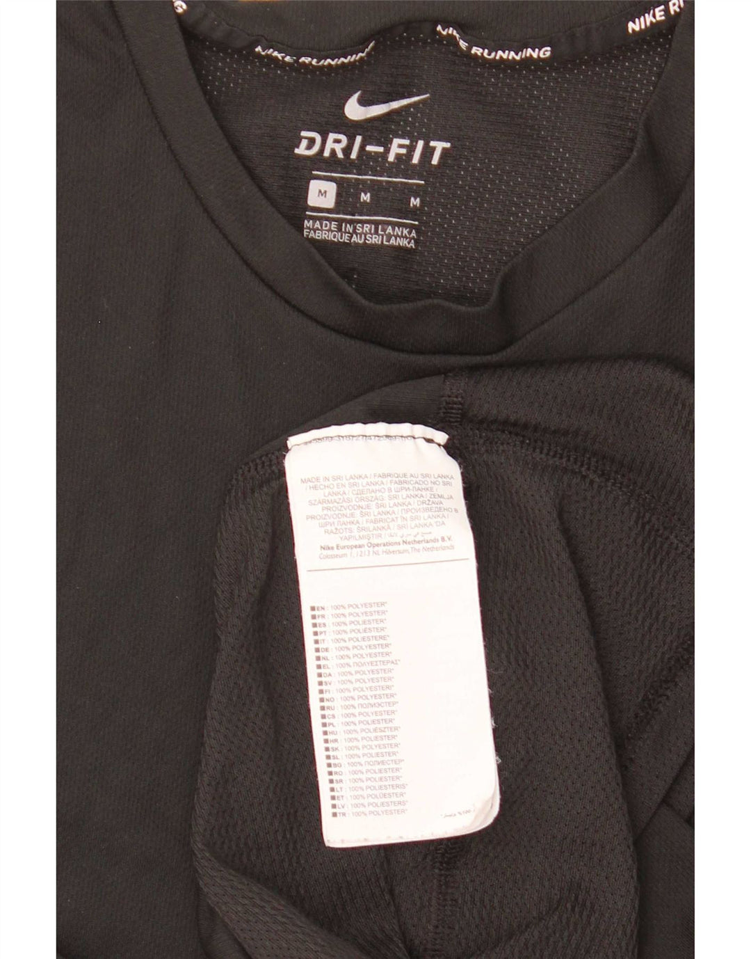 Nike Herren Dri Fit T-Shirt Top Medium Schwarz Polyester