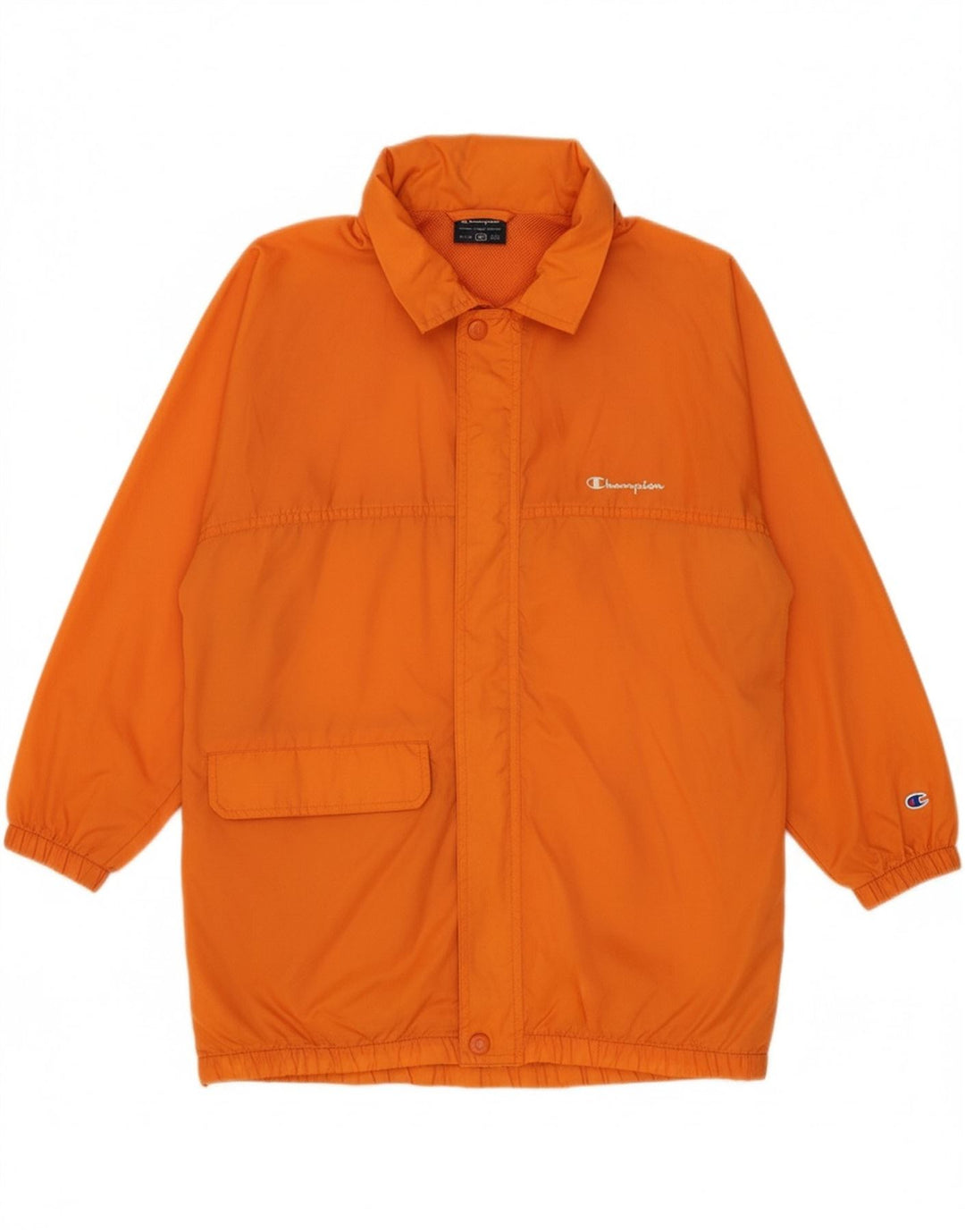 CHAMPION Boys Oversized Raincoat 9-10 Years Medium Orange Polyamide