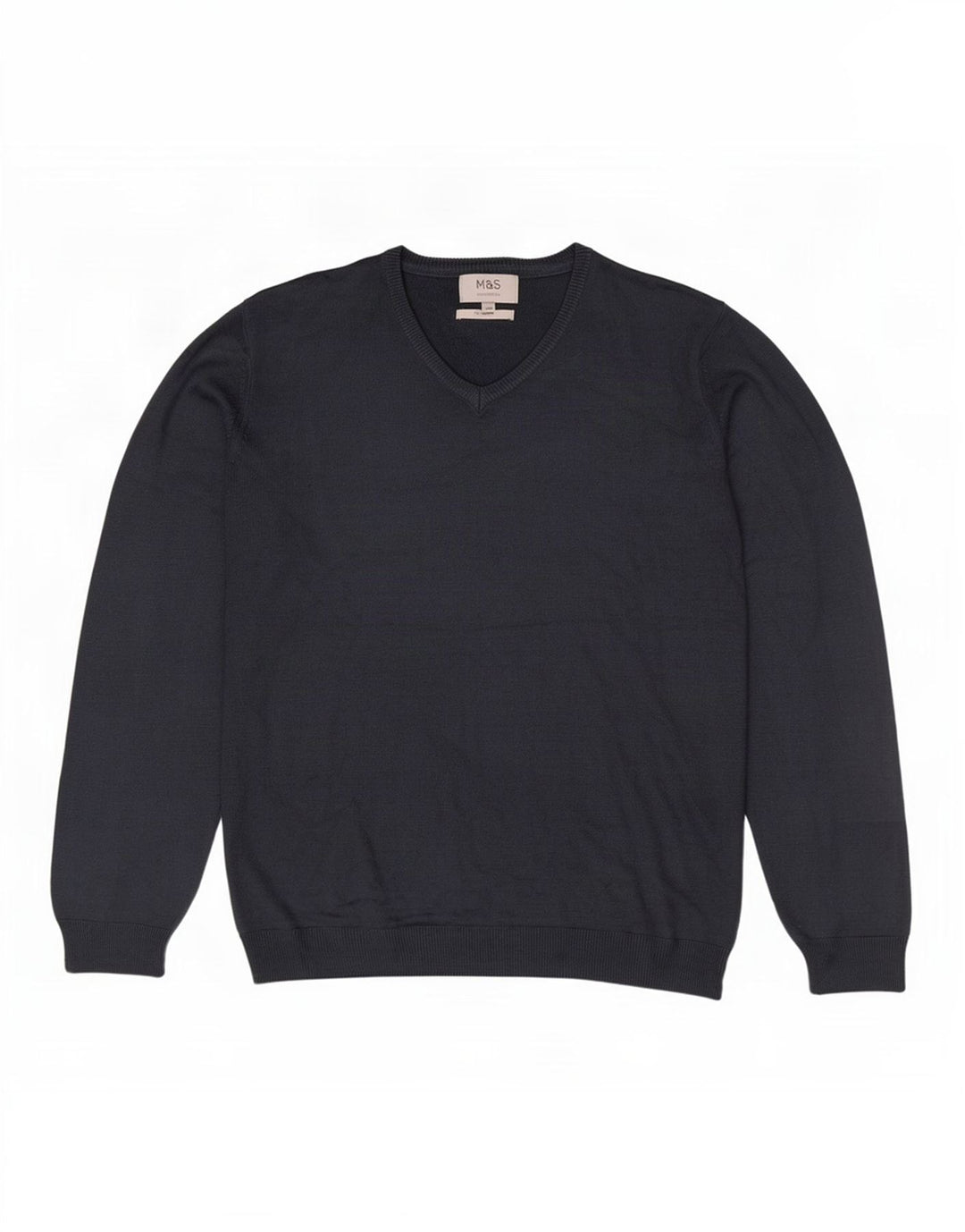 Marks & Spencer Herren-Pullover mit V-Ausschnitt, XL, Marineblau, Acryl