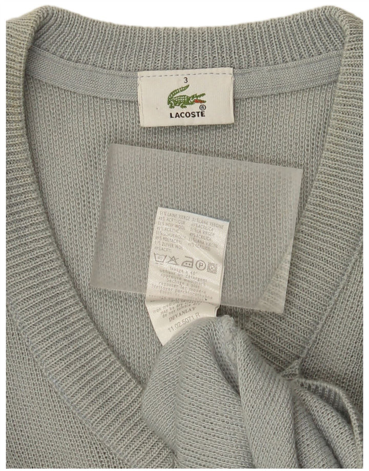 Lacoste Herren-Pullover mit V-Ausschnitt, Größe 3, kleine grüne Wolle