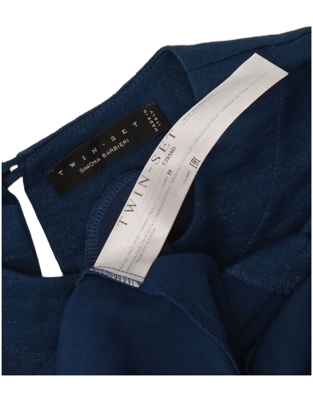 SIMONA BARBIERI Damen Twin-Set 3/4-Ärmel-Etuikleid UK 14 Mittelblau