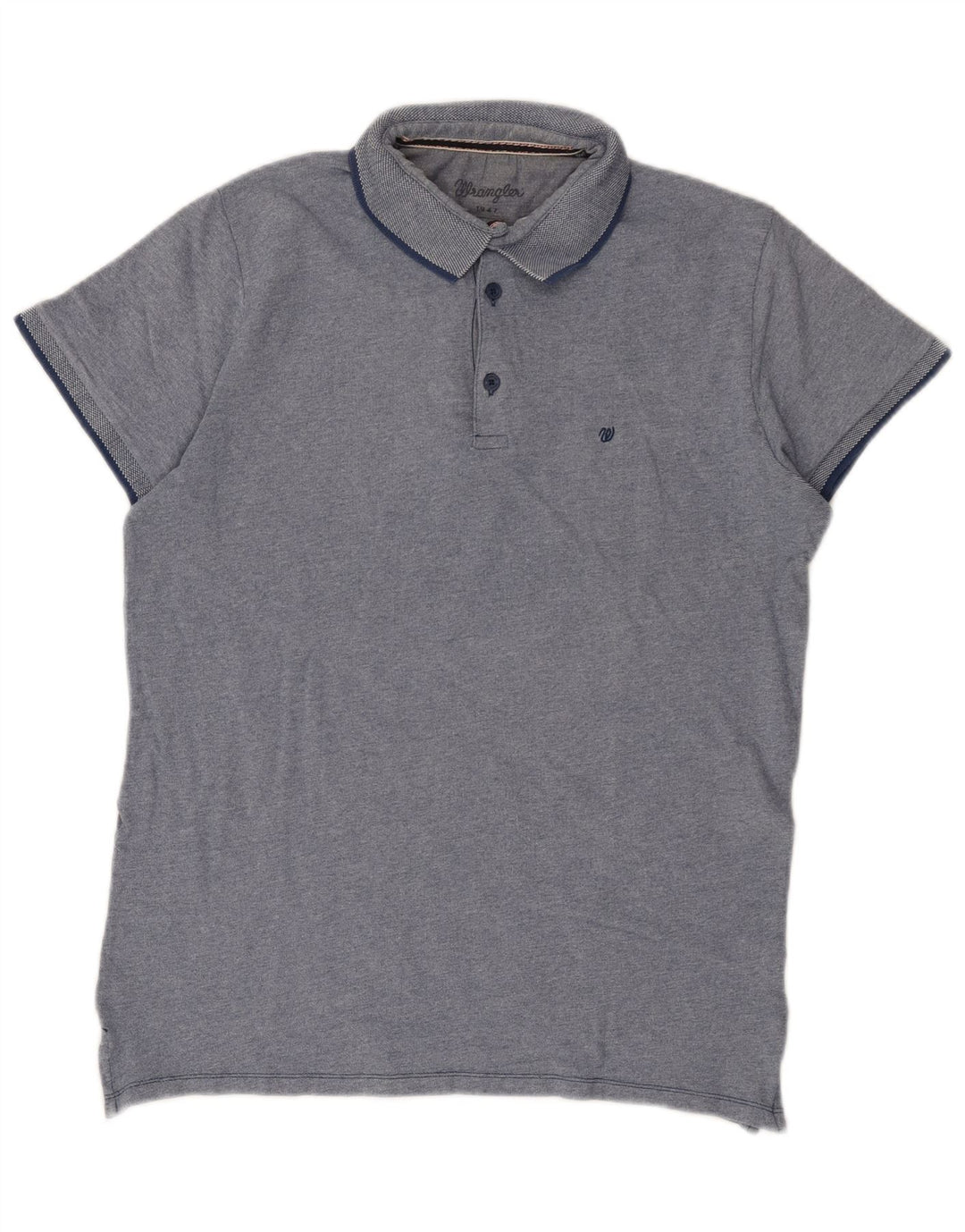 Wrangler Herren-Poloshirt mit normaler Passform, Größe L, Blau