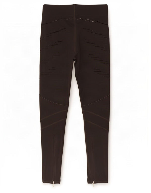 Adidas Damen Climalite Leggings UK 8/10 Small Grau gestreift Polyamid