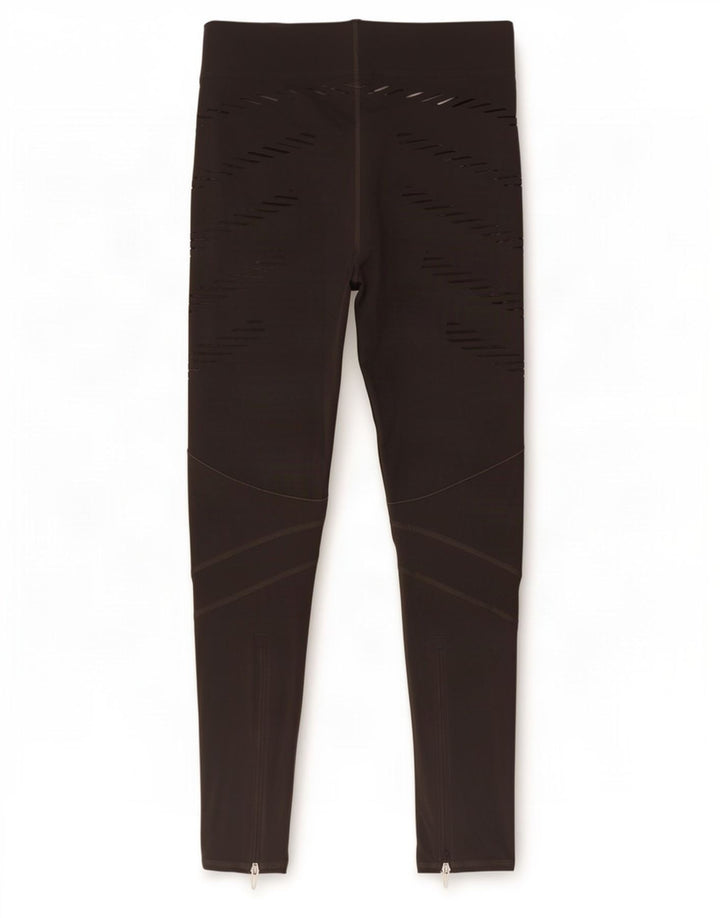 Adidas Damen Climalite Leggings UK 8/10 Small Grau gestreift Polyamid