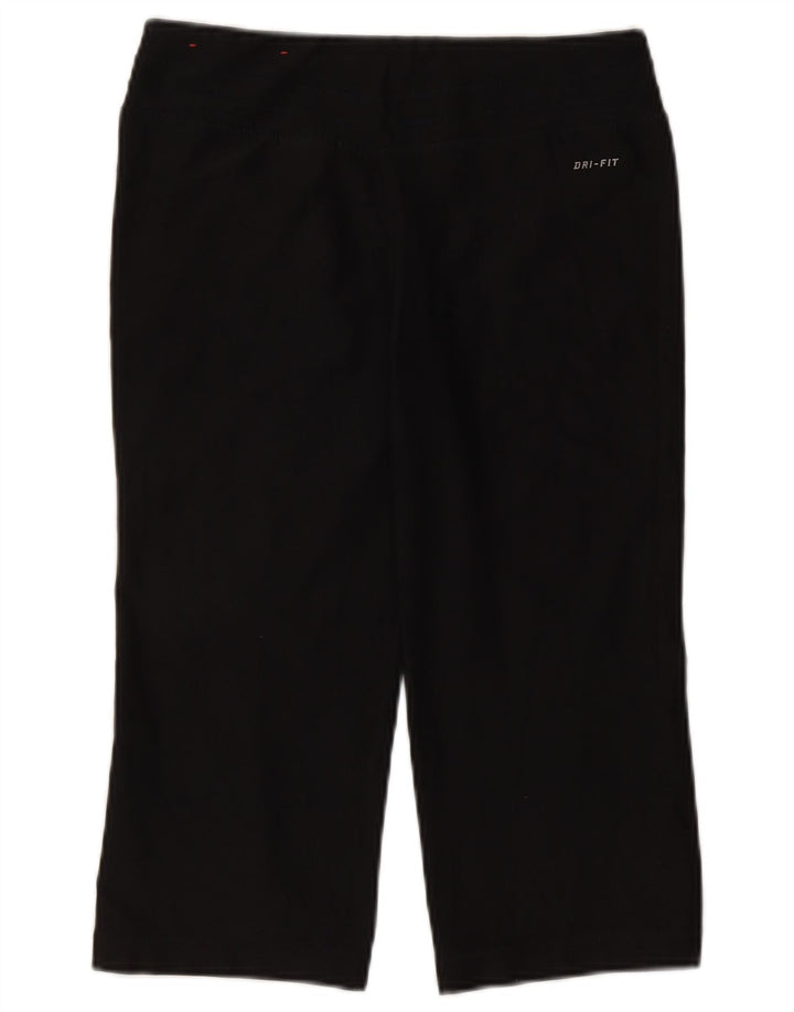 Nike Damen Dri Fit Capri Leggings UK 8/10 Small Schwarz Polyester