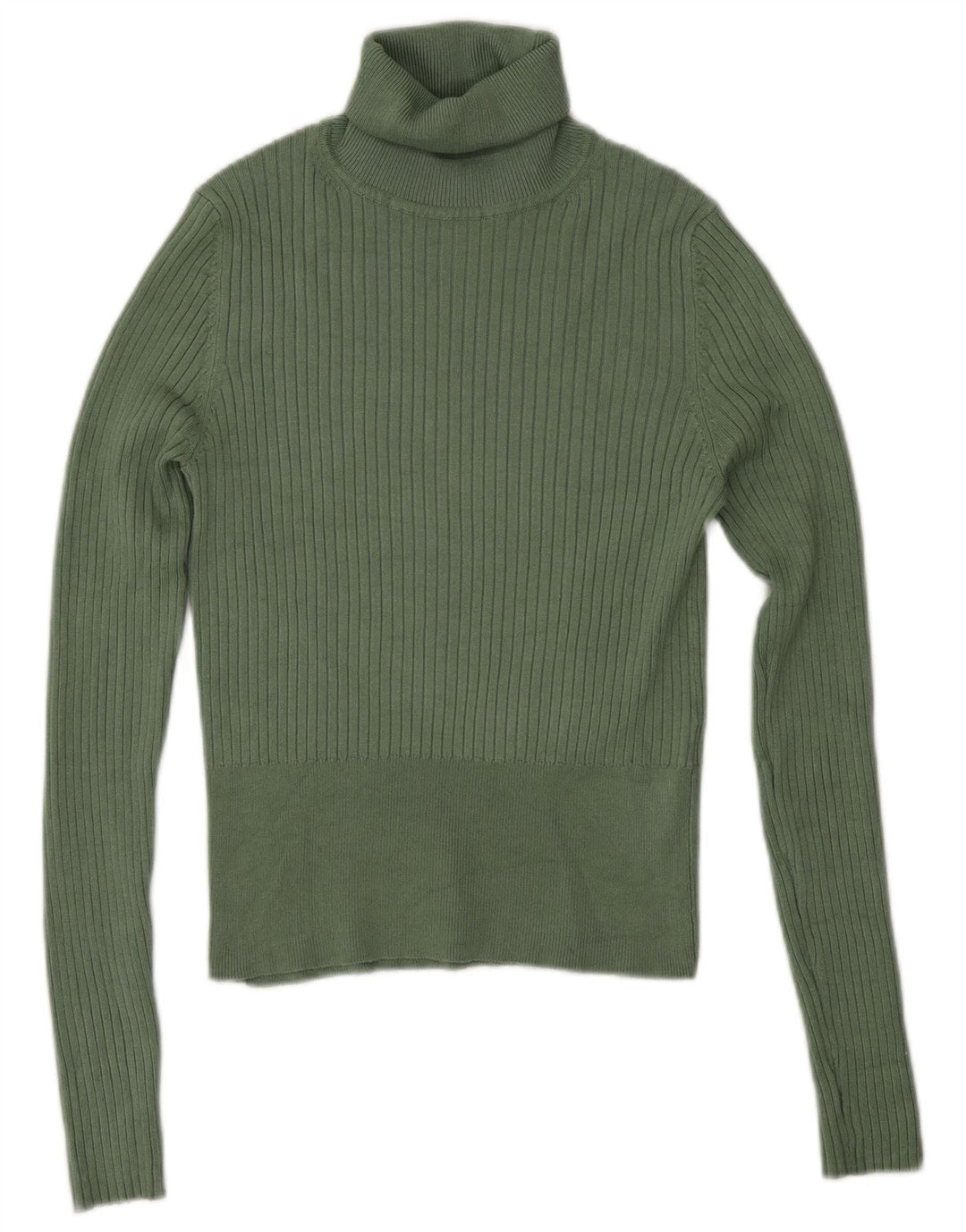 Zara Damen-Pullover mit Rollkragen, UK 12, mittelgrüne Viskose