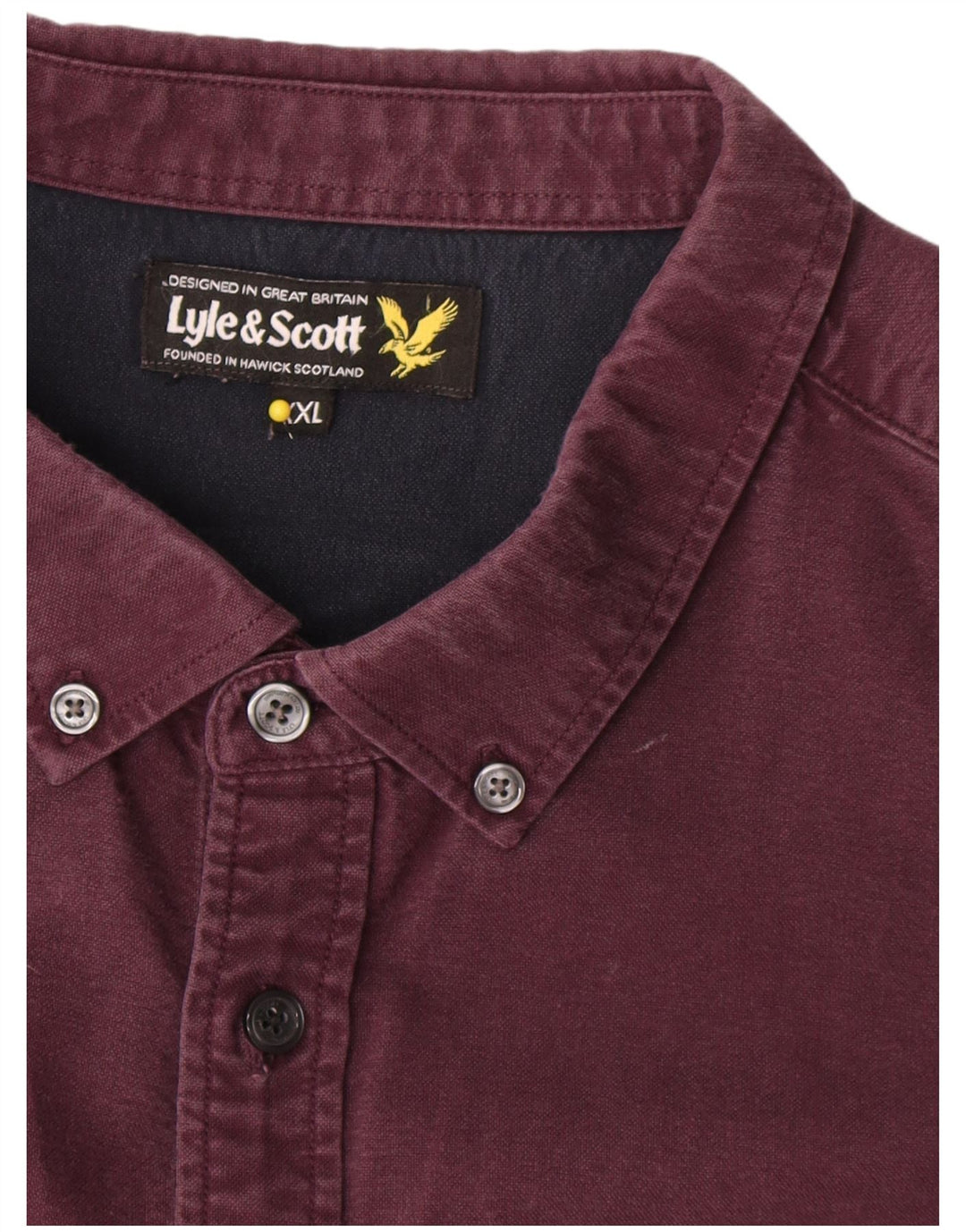 Lyle & Scott Herrenhemd 2XL Burgund Baumwolle