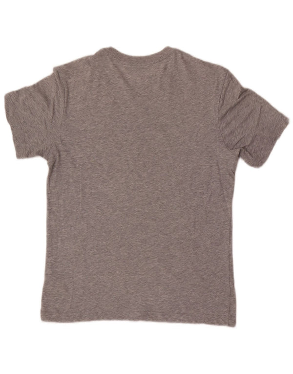Nike Damen Dri Fit Graphic T-Shirt Top UK 10 Small Grau gefleckte Baumwolle