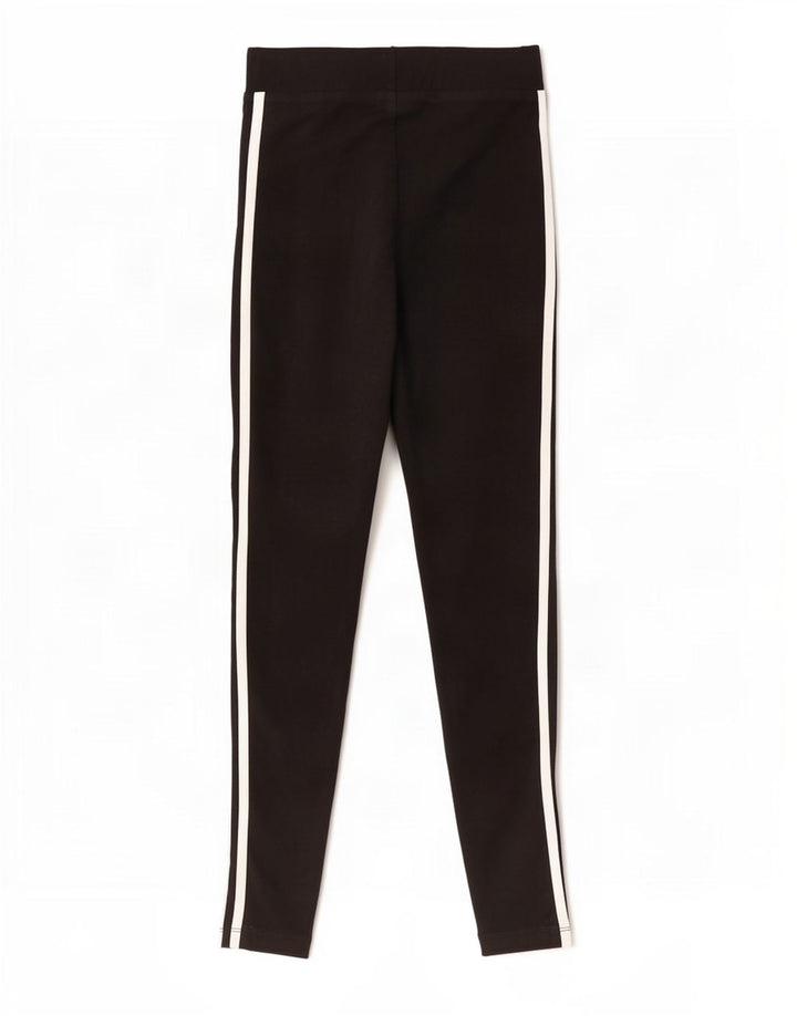 Adidas Damen Leggings UK 8 Small Schwarz Baumwolle