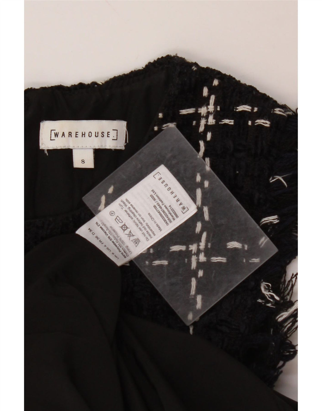 WAREHOUSE Ärmelloses Etuikleid für Damen, Gr. 8, Marineblau, kariert